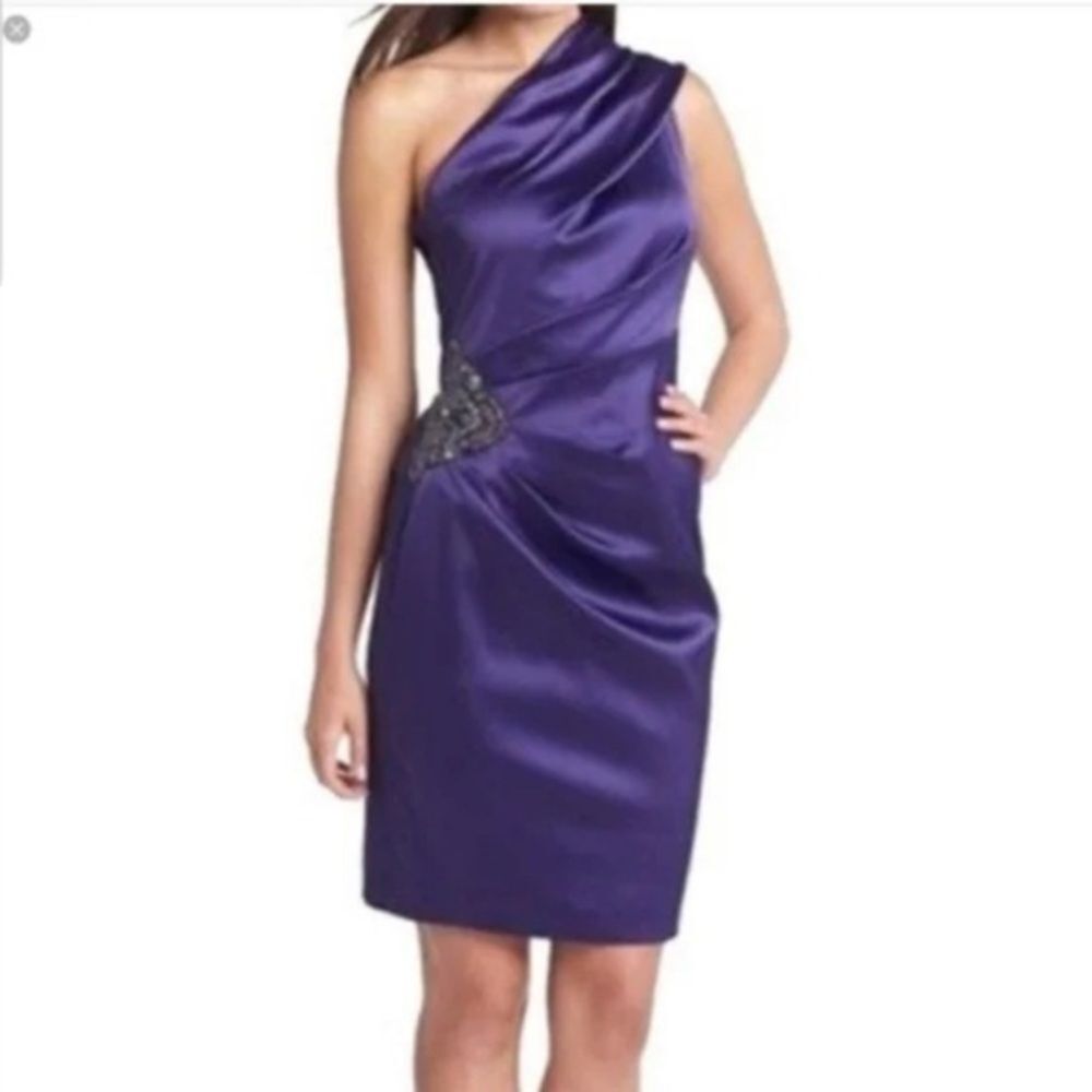 Eliza J Purple One Shoulder Cocktail Dress Size 4 Gala Formal Wedding Guest